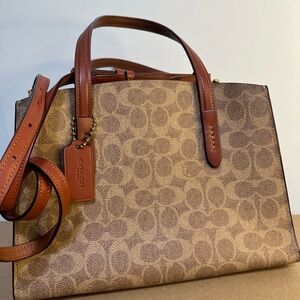 Coach Tan and Brown Signature Tote